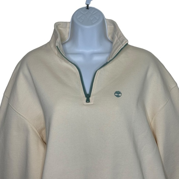 Timberland Woman’s Core + Funnel Neck Sweatshirt In Beige SZ. L - Picture 3 of 14